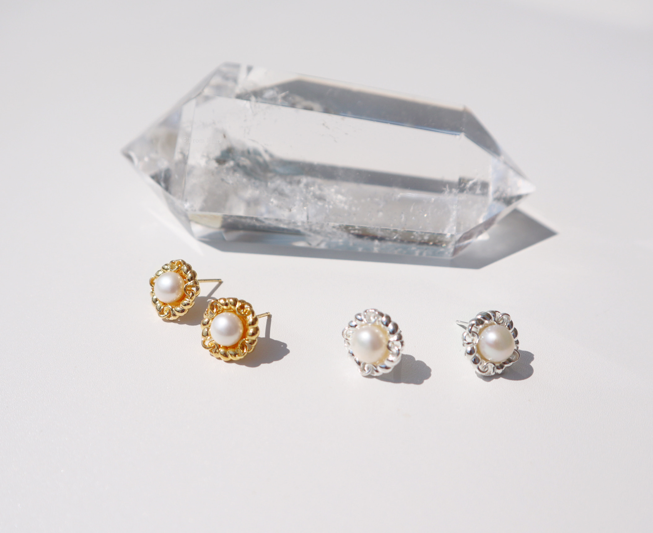 [s] curly pearl earrings /담수 진주 컬리펄