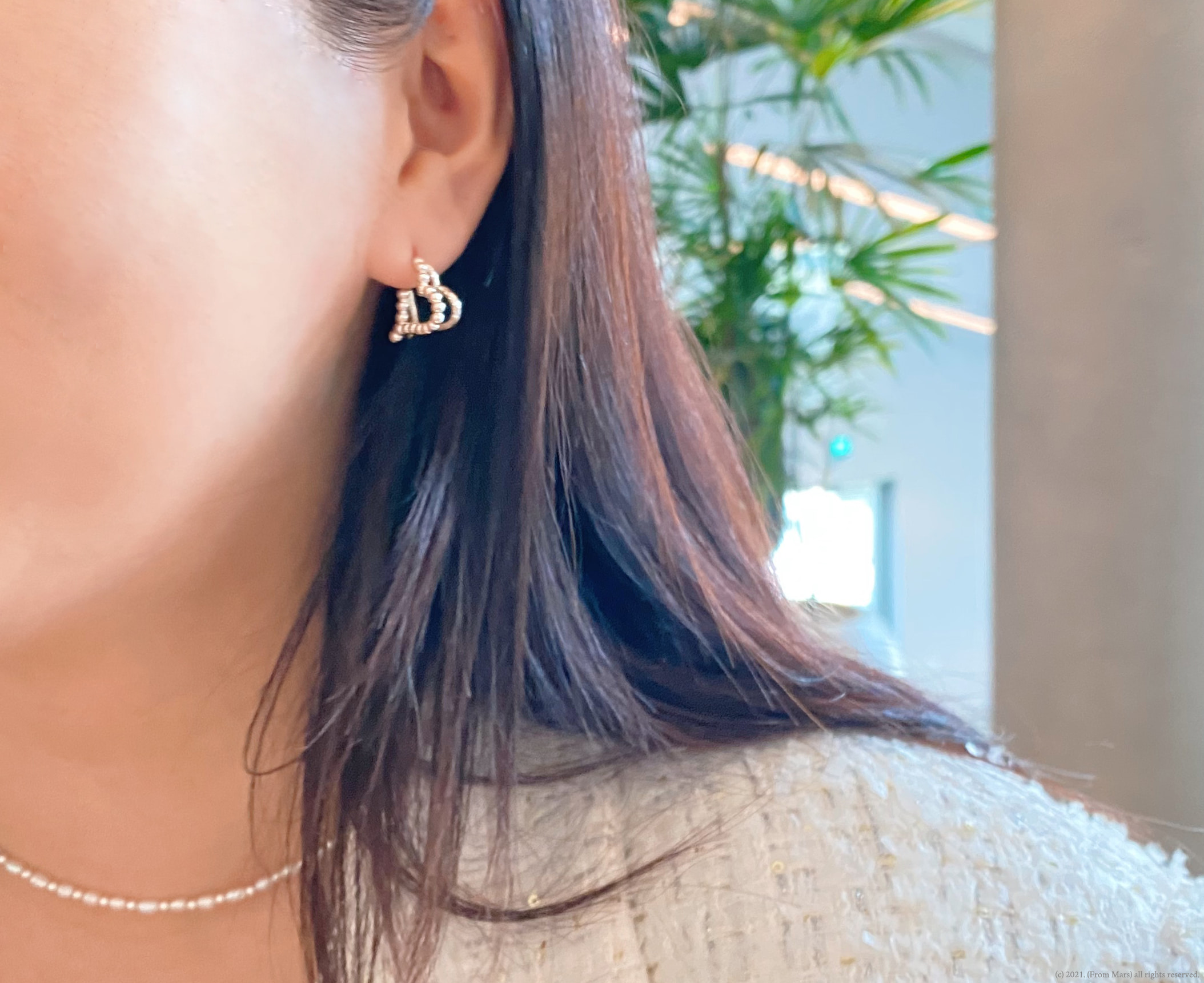 [s] two line heart earrings / 투라인 하트 이어링