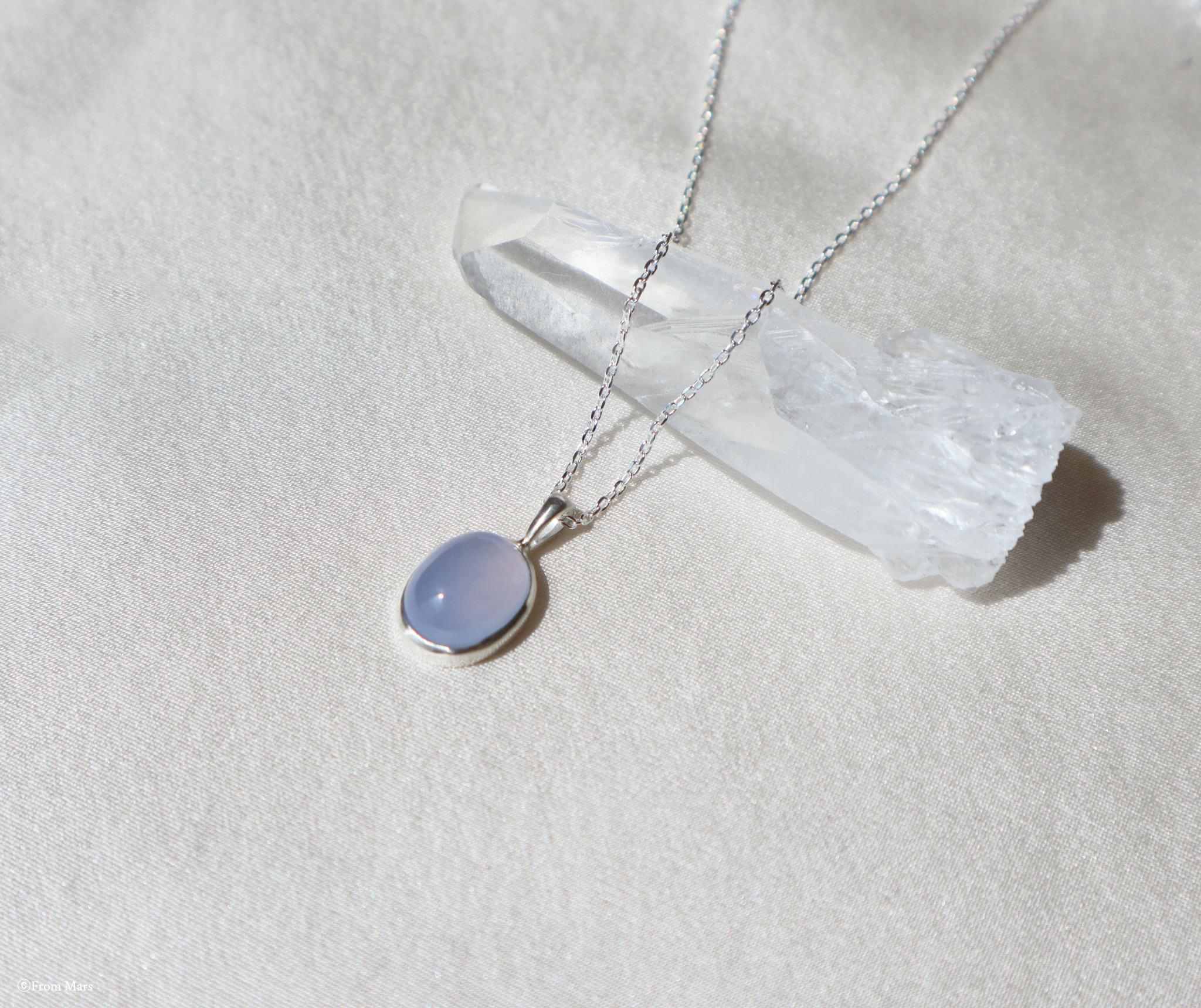 [marsmade] Natural Chalcedony Necklace / 천연 캘서더니 목걸이