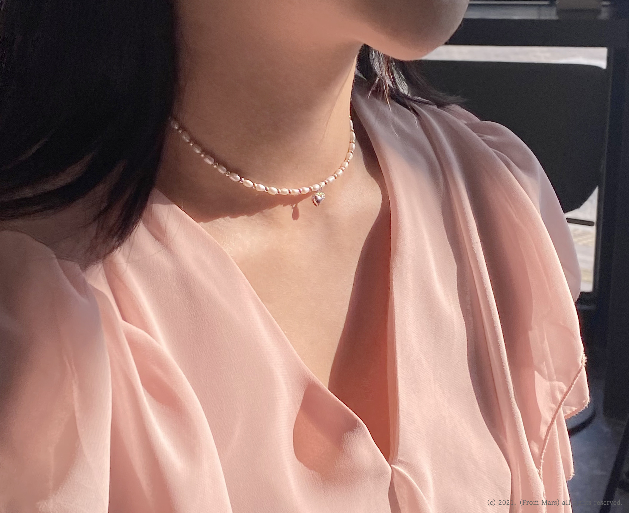 [s] hearty pearl choker necklace / 하티 펄 담수진주 초커 목걸이